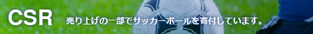 CSR 売り上げの一部でサッカーボールを寄付しています。